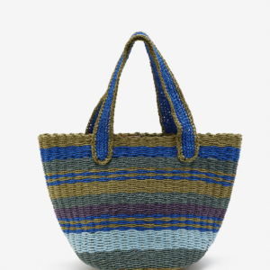 Borsa in raffia multistripes