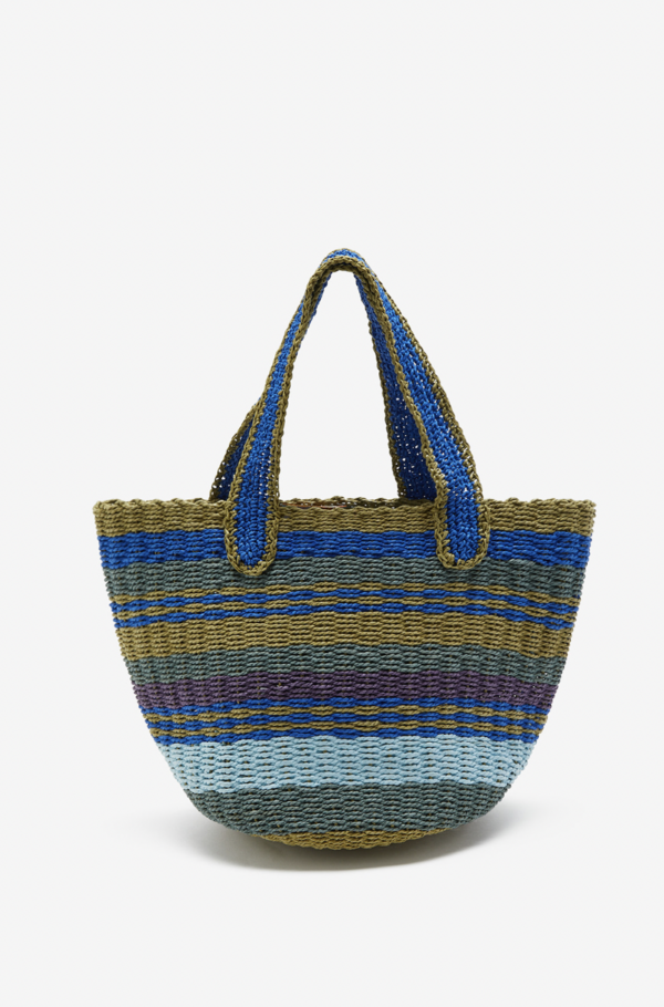 Borsa in raffia multistripes