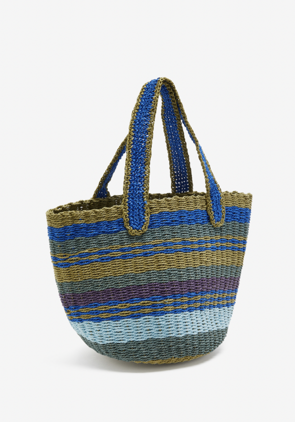 Borsa in raffia multistripes - immagine 2